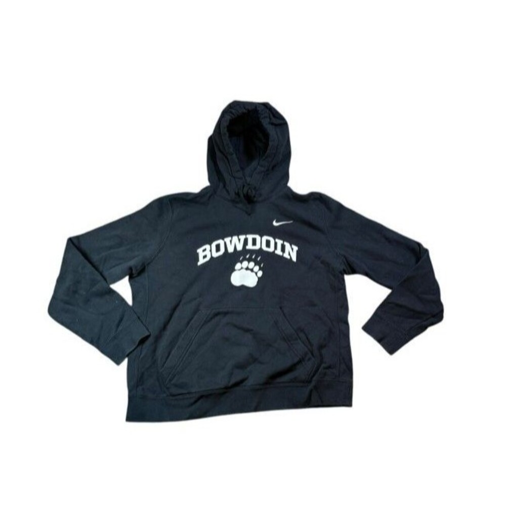 Bowdoin College Sweatshirt Nike Womens Size Large Black Hoodie Pullover Bears